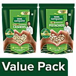 Tata Sampann Premium Cashews+Premium Pistachios - Roasted & Salted, 200 g Each Combo (2 items)