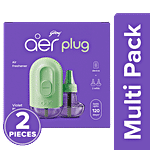Godrej Aer Plug Violet Bloom Electric Air Freshener 2x1 pc (Device + 2 x 20 ml Fragrance Liquid Vaporiser Refills) (Multipack)