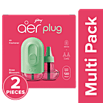 Godrej Aer Plug Rose Blossom Electric Air Freshener 2x1 pc (Device + 2 x 20 ml Fragrance Liquid Vaporiser Refills) (Multipack)
