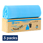 bb home Garbage Bag-Small, Blue, 43x48 cm, Compostable 3x15 pcs (Multipack)