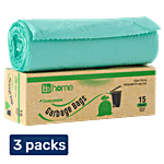 bb home Garbage Bag-Small, Green, 43x48 cm, Compostable 3x15 pcs (Multipack)