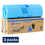 bb home Garbage Bag-Medium, Blue, 48x53 cm, Compostable 3x15 pcs (Multipack)