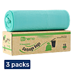 bb home Garbage Bag-Medium, Green, 48x53 cm, Compostable 3x15 pcs (Multipack)