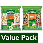 Tata Sampann Unpolished Rajma - Chitra + Unpolished Kabuli Chana - Big Size, 500 g Each Combo (2 Items)