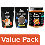 True Elements Rolled Oats, 1 kg + Raw Chia Seeds, 250g + Raw Honey, 350 g Combo (3 Items)