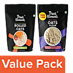 True Elements Rolled Oats + Oats Flour, Each 1 kg Combo (2 Items)