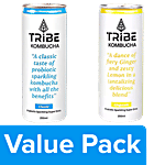Tribe Classic Kombucha + Gingerade Kombucha Probiotic Drink, Each 250 ml Combo (2 Items)