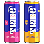 Tribe Zesty Gingerade + Hiii-Biscus Kombucha Probiotic Drink, Each 250 ml Combo (2 Items)