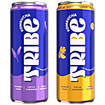 Tribe Zesty Gingerade + Bussin Lavender Kombucha Probiotic Drink, Each 250 ml Combo (2 Items)