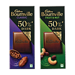 bb Combo Cadbury Bournville Classic 50% Dark + Fruit & Nut 50% Dark Chocolate, 75 g Each Combo (2 Items)