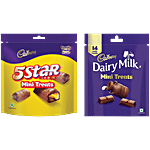 bb Combo Cadbury Dairy Milk Mini Treats, 98 g + 5 Star Chocolate Mini Treats, 133.5 g Combo (2 Items)