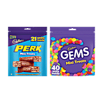 bb Combo Cadbury Perk Mini Treats 115.5 g + Gems Mini Treats, 117.55g Combo (2 Items)