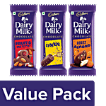 bb Combo Cadbury Dairy Milk Roast Almond + Fruit & Nut + Crackle Chocolate Bar, 36g Each Combo (3 Items)