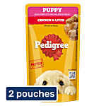 Pedigree Chicken & Liver Chunks In Gravy Puppy Wet Dog Food 2x130 g (Multipack)