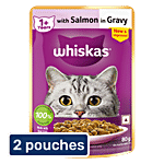 Whiskas Adult Salmon In Gravy Wet Cat Food - 1+ Years 2x80 g (Multipack)
