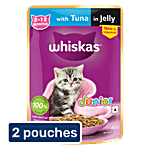 Whiskas Junior Kitten Tuna In Jelly Wet Cat Food - 2-12 Months 2x80 g (Multipack)