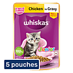 Whiskas Junior Chicken In Gravy Kitten Wet Cat Food - 2-12 Months 5x80 g (Multipack)