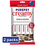 Purepet Creamy Crab & Chicken Lickable Cat Treats 2x75 g (Multipack)