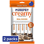 Purepet Creamy Real Chicken Lickable Cat Treats 2x15 g (Multipack)