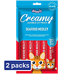 Drools Creamy Seafood Medley Lickable Cat Treats 2x75 g (Multipack)