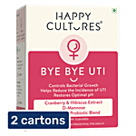 Happy Cultures Bye Bye UTI Cranberry & Hibiscus Extract D-Mannose Multistrain Probiotic Blend 2x30 g (Multipack)