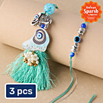 Daivya Sparsh by bigbasket Evil Eye Bhaiya Bhabhi Pendant Rakhi 3x1 pc (Multipack)