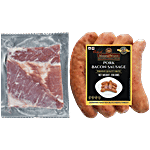 MeisterWurst Pork Bacon Smoked Sausage, Meat 75%, No Soya 200 g + Imported Pork Belly 500 g Combo (2 Items)