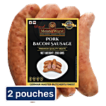 MeisterWurst Pork Bacon Smoked Sausage, Meat 75%, No Soya 2x200 g (Multipack)