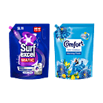 bb Combo Surf ExcelMaticFrontLoad Detergent,5L+Comfort Morning FreshFabric Conditioner,2L Combo (2 Items)