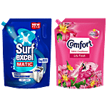 bb Combo Matic Top Load Liquid Detergent, 5L + Comfort Lily Fresh Fabric Conditioner, 2L Combo (2 Items)