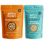 Open Secret Un-Junked Walnut Kernels, 200 g + Un-Junked Whole Cashews, 1 kg Combo (2 Items)