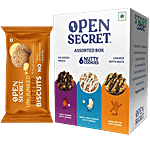 Open Secret Nutty Cookies - Assorted Box, 75 g + Un-Junked Butter Biscuits, 40 g Combo (2 Items)