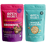 Open Secret Un-Junked Whole Cashews, 1 kg + Un-Junked Choco Almond Brownie, 30 g Combo (2 Items)