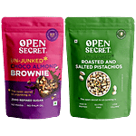Open Secret Un-Junked Roasted & Salted Pistachios, 200 g + Choco Almond Brownie, 30 g Combo (2 Items)