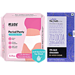 bb Combo Plush High Waist Period Panty L/XL 5pcs + Whole Truth 71% Dark Chocolate 80g Combo 2 Items