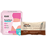 bb Combo Plush Comfort Period Panty L/XL 5pcs + Whole Truth Coffee Cocoa Protein Bar 52g Combo 2 Items
