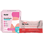 bb Combo Plush High Waist Period Panty M/L 5pcs + Whole Truth Cranberry Protein Bar 52g Combo 2 Items