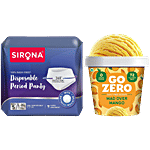 bb Combo Sirona Disposable Period Panty L-XL 5pcs+ Go Zero Mango Ice Cream Scoops 100ml Combo (2 Items)