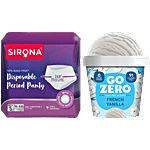 bb Combo Sirona Disposable Period Panty XL-XXL 5pcs +GoZero French Vanilla Icecream 100ml Combo (2 Items)