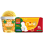 bb Combo Niine Dry Comfort Sanitary Pad XL 16 Pcs + Go Zero Mango Ice Cream Scoops 100ml Combo 2 Items