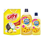 bb Combo Lemon Dish Wash Gel, 900 ml + Floor Cleaner, 975 ml (500 ml Free) Combo (2 Items)