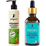 Pilgrim Advanced Hair Growth Serum, 50 ml + Anti-Dandruff Shampoo, 200 ml Combo (2 Items)