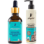 Pilgrim Advanced Hair Growth Serum, 50 ml + Hairfall Control Shampoo, 200 ml Combo (2 Items)