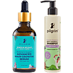 Pilgrim Advanced Hair Growth Serum, 50 ml + Anti-Hairfall Shampoo, 200 ml Combo (2 Items)