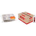 bb Combo Disposable Plates With 5 Compartment 25 pcs + Packaged Drinking Water 200ml x 48 Combo (2 items)