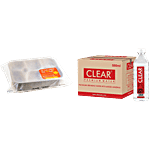 bb Combo Disposable Plates With 5 Compartment 25 pcs + Packaged Drinking Water 500ml x 24 Combo (2 Items)