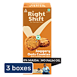 Right Shift Jaggery Oats Cookies With Almond & Seeds - No Palm Oil, 0% Maida 3x100 g (Multipack)