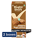 Right Shift Jaggery Ragi Cookies With Almond & Seeds - No Palm Oil, 0% Maida 2x100 g (Multipack)