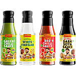 MasterChow Green Chilli,190g + Dark Soya,210g + Red Chilli Sauce,200g + White Vinegar,170ml Combo (4 Items)