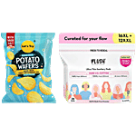 bb Combo Plush Pads 16 L, 12 XL, 4 Liners + Let’s Try Kettle Cooked Potato Wafers 54 g Combo 2 Items